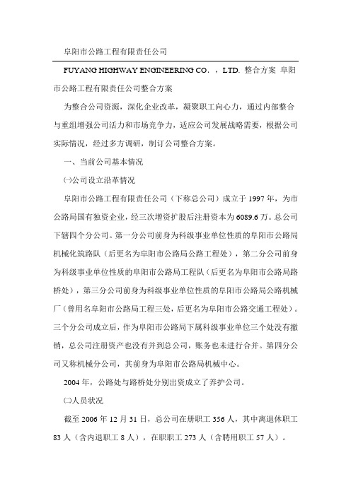 公司整合方案