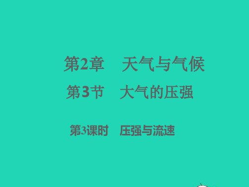 八年级科学上册第2章天气与气候2-3大气的压强第3课时习题课件新版浙教版