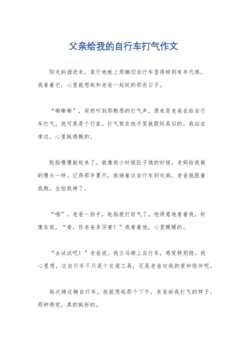 父亲给我的自行车打气作文