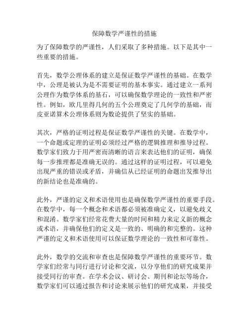 保障数学严谨性的措施