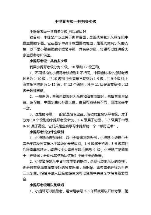 小提琴考级一共有多少级_可以跳级吗