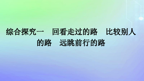 高中政治综合探究1回看走过的路比较别人的路远眺前行的路部编版必修1