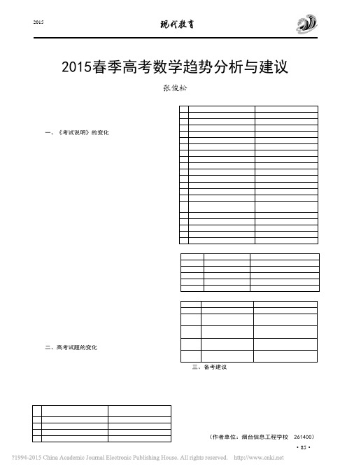 高考数学趋势分析与建议