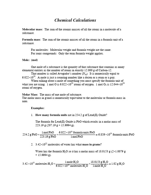 Chemical Calculations