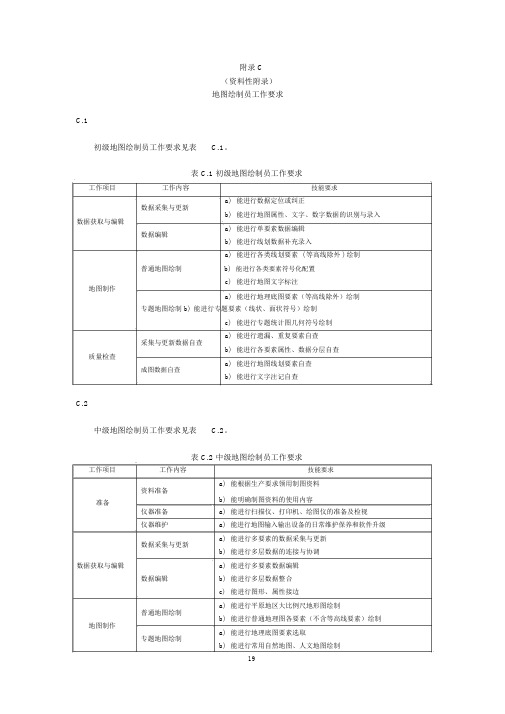 地图绘制员工作要求