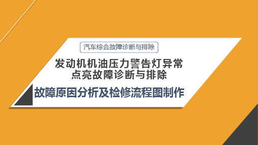 发动机机油压力警告灯异常点亮故障诊断与排除