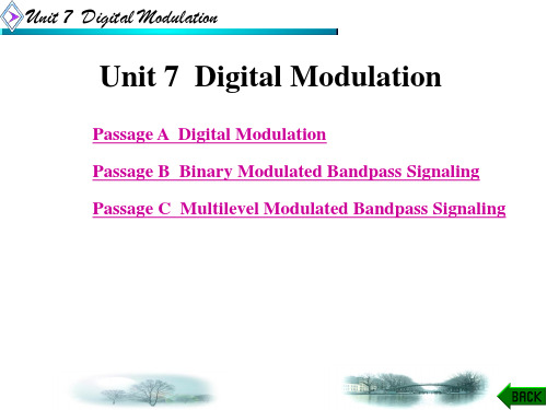 电子信息类专业英语(西电第二版)Unit 7  Digital Modulation-精选文档