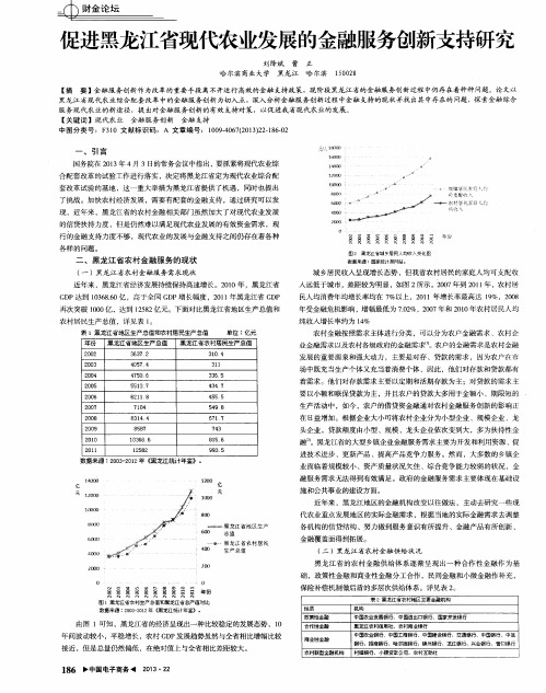 促进黑龙江省现代农业发展的金融服务创新支持研究