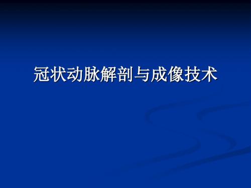 冠状动脉解剖与冠心病ct