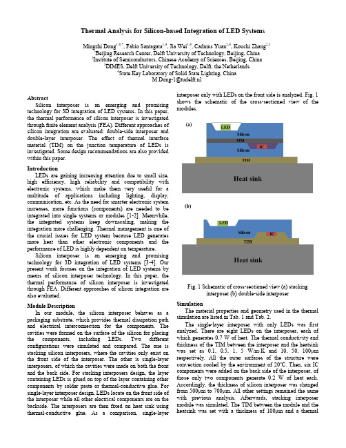 Thermal Analysis for Silicon-based Integration of LED Systems