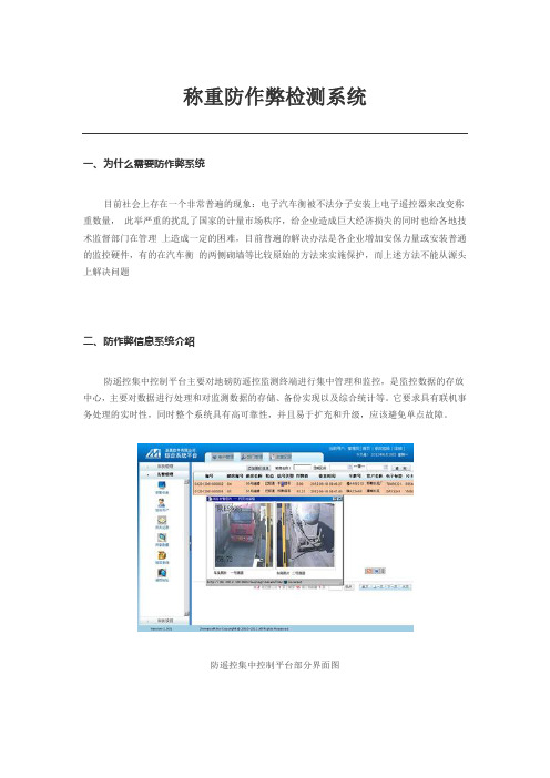 称重防作弊检测系统