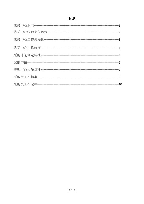 物料采购部管理文件(14个doc)0