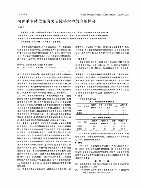 两种手术体位在肩关节镜手术中的应用体会