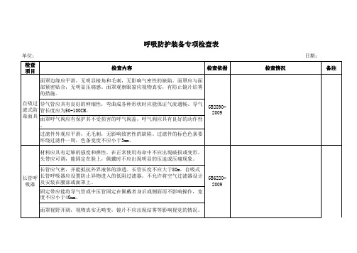 空呼、滤毒罐、长管检查表(1)