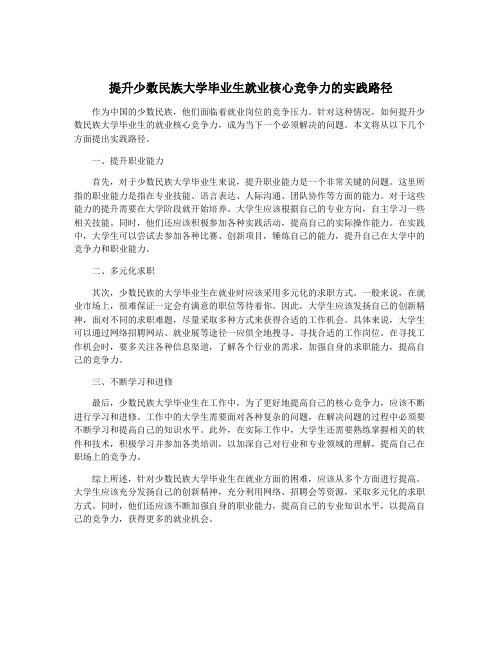 提升少数民族大学毕业生就业核心竞争力的实践路径