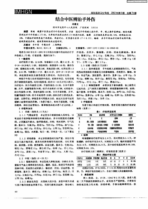 结合中医辨治手外伤