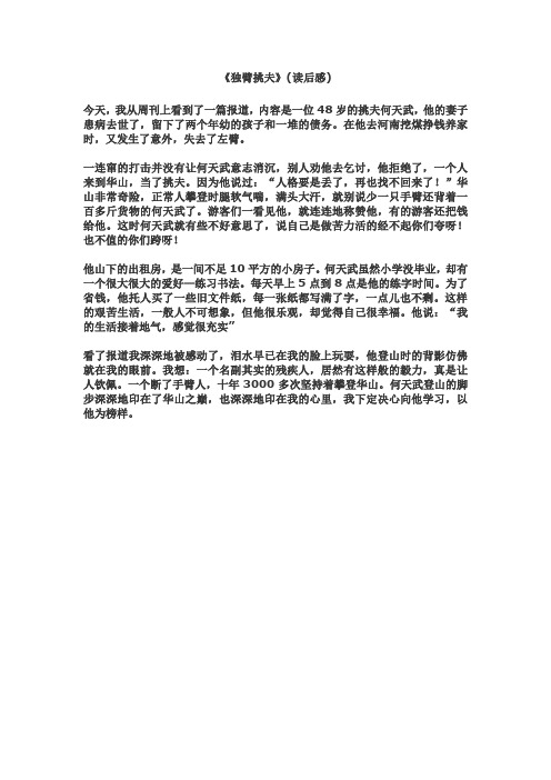 独臂挑夫