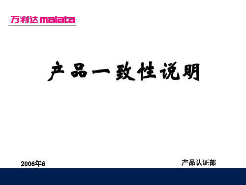 产品一致性说明 (国际贸易部)