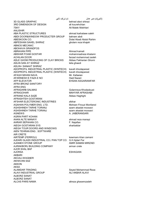 2010伊朗国际建材展客户