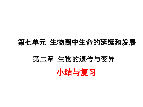 人教版初中八年级生物下册第七单元第二章-生物的遗传与变异第二章 小结与复习-经典PPT教学课件】