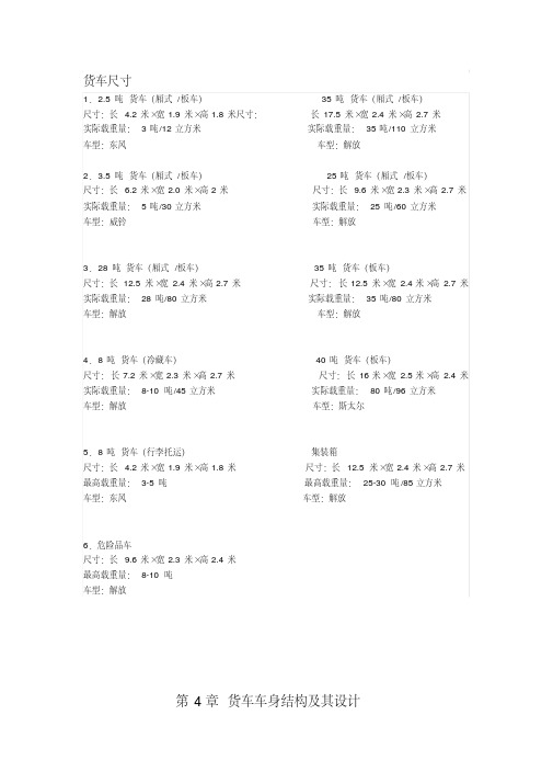 货车车身结构及其尺寸资料.pdf