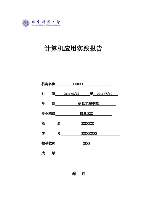 计算机应用实践实验报告