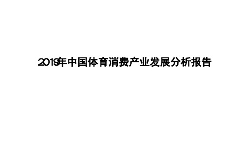 2019年中国体育消费产业发展分析报告