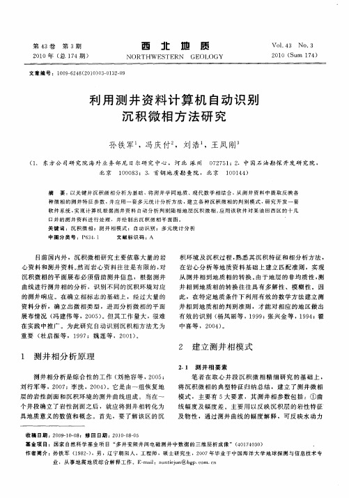 利用测井资料计算机自动识别沉积微相方法研究