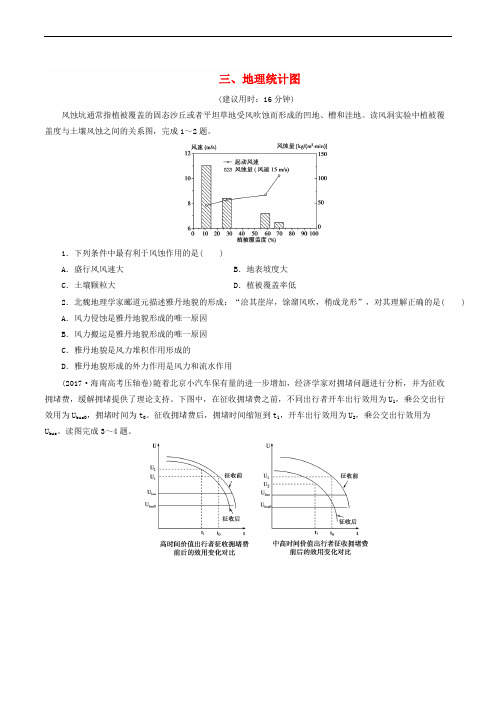 2018年高考地理三轮冲刺抢分特色专项训练25第三篇热点主题练三地理统计图