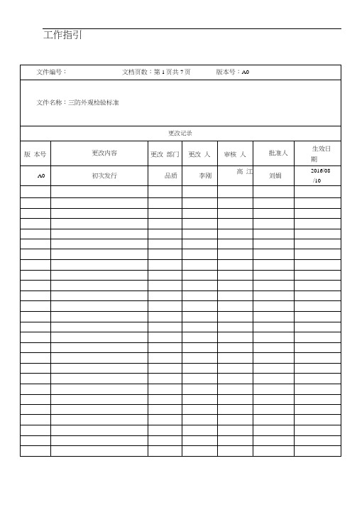 三防漆外观检验标准