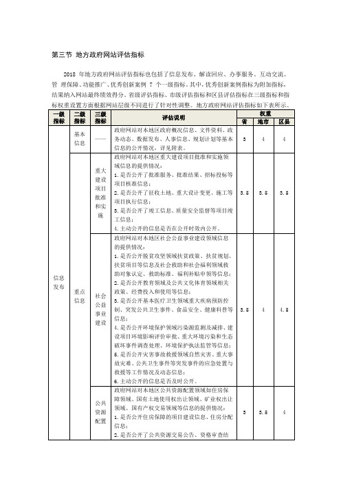 第三节 地方政府网站评估指标