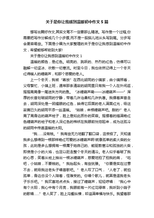 关于是你让我感到温暖初中作文5篇