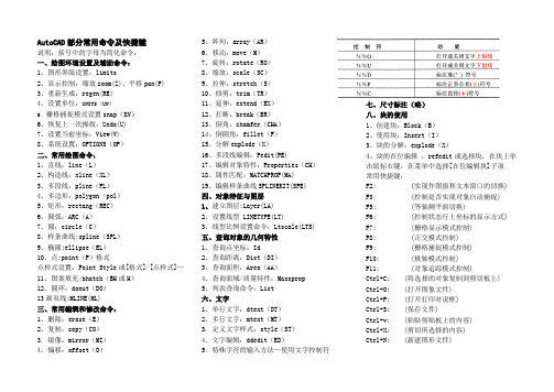 AutoCAD常用命令及快捷键