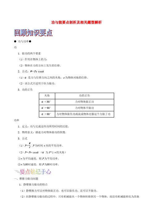 (浙江选考)2019年高考物理二轮复习 专题10 功与能要点剖析及相关题型解析试题(含解析)