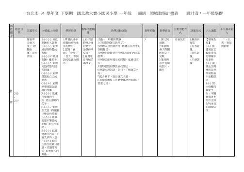 台北市94学年度下学期国北教大实小国民小学一年级国语(精)