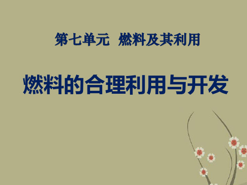 《燃料的合理利用与开发》燃料及其利用2-人教版九年级化学上册PPT课件