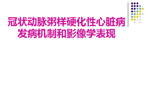 冠状动脉粥样硬化性心脏病发病机制和影像学表现