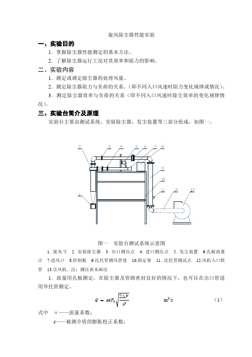 除尘器性能测定实验