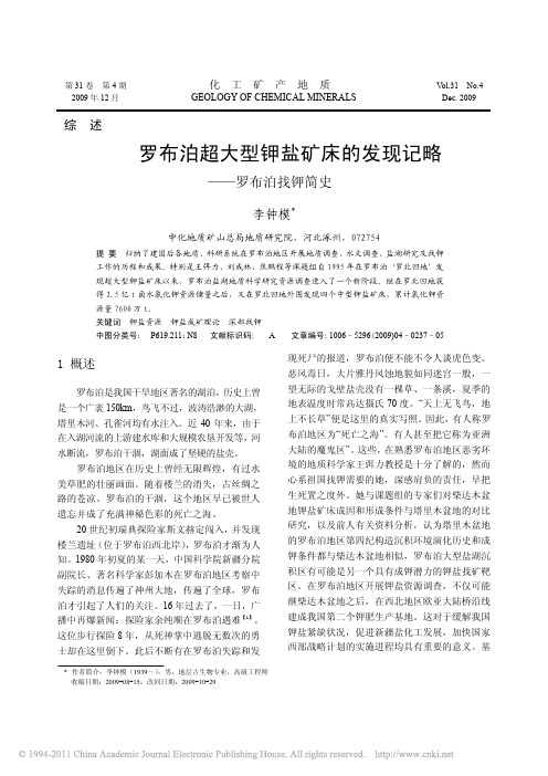 罗布泊超大型钾盐矿床的发现记略_罗布泊找钾简史