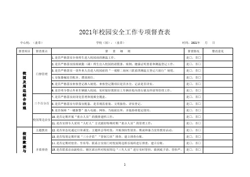 校园安全工作专项督查表