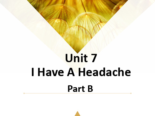 五年级下册英语课件-Unit 7 I Have a Headache Part B 2_陕旅版
