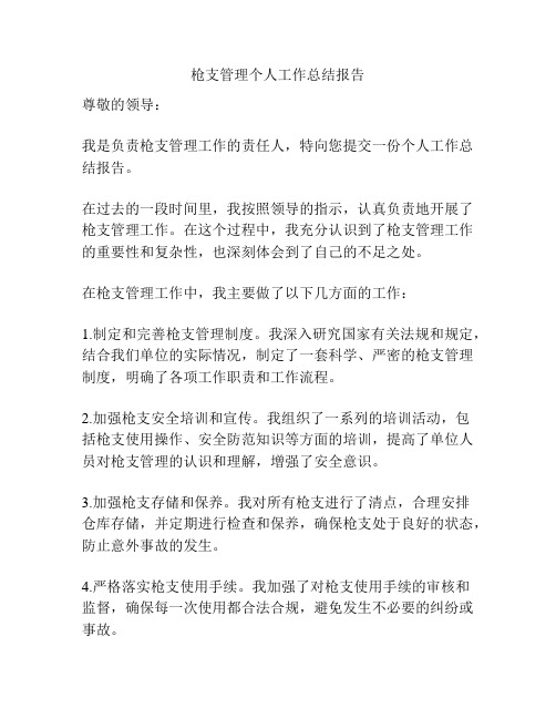 枪支管理个人工作总结报告