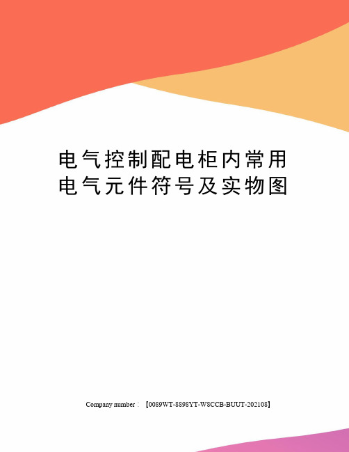 电气控制配电柜内常用电气元件符号及实物图