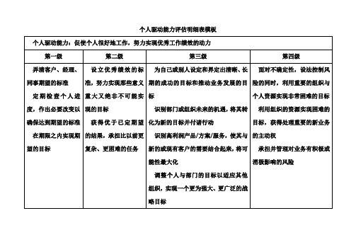 个人驱动能力评估明细表模板