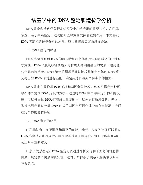 法医学中的DNA鉴定和遗传学分析