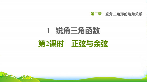 2022秋九年级数学上册第二章直角三角形的边角关系1锐角三角函数2正弦与余弦课件鲁教版五四制