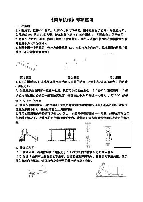 物理培优辅导(简单机械)