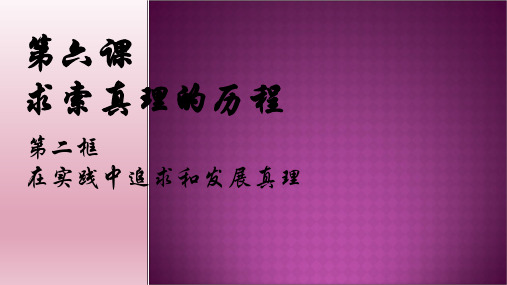 人教版高中政治必修四6.2在实践中追求和发展真理