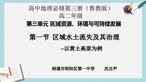 2019-2020年鲁教版高中地理必修三第三单元第1节《 区域水土流失及其治理--以黄土高原为例》优质课件(共40张