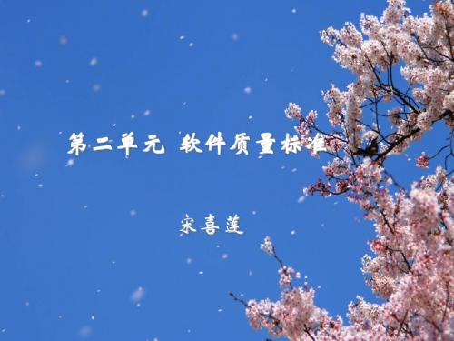 第二单元 软件质量标准